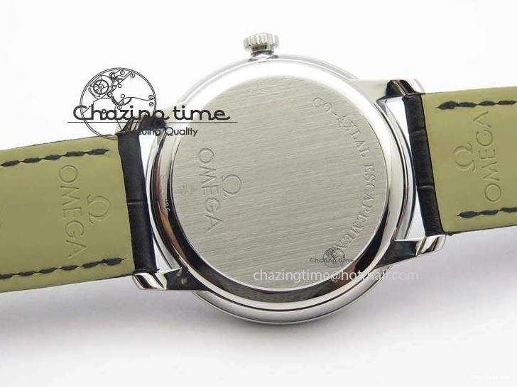 0420 Flexible De Ville MK 1:1 Best Edition SS White Dial On Black Leather Asian Seagull T1701 (Sec@6) 8244